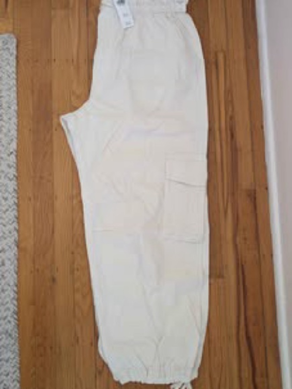 Abercrombie & Fitch Off-White Elastic Waist Pants